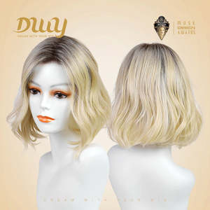 Becca-DWY High Quality Warm Blonde Curly Glueless Synthetic <b>Wig</b> Free Part Mono SkinWeft Transparent <b>Lace</b> 24 Inches Stretched - Product Image 6
