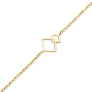 Interlocking Squares <b>Charm</b> Bracelet Laser Cut Design Turkish Handmade Wholesale 925 Sterling Silver Jewelry - Product Image 4