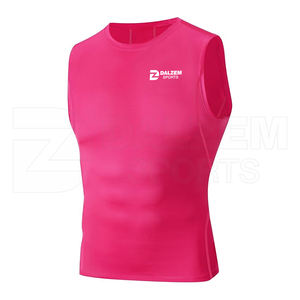 Camiseta de compresión deportiva de secado rápido hecha a medida para hombre, ropa de poliéster Spandex para correr, camiseta de entrenamiento de gimnasio sin mangas - Product Image 4