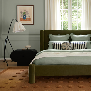 Modern Black Wooden Nightstand with Oval Shape Minimalist Design for Bedroom - Product Image 5