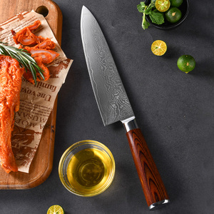 Venta al por mayor personalizado OEM ODM fábrica de cubiertos cuchillo de Chef profesional japonés Damasco acero cuchillos de cocina hoja de acero al carbono - Product Image 2