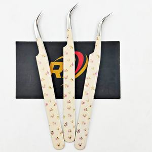 Pince à épiler professionnelle pour extensions de cils en acier inoxydable, pointe incurvée de précision, revêtement papier, pour volume de cils, pour salon, OEM Revamp - Product Image 6