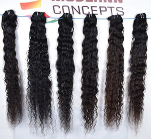 100% Naturel Noir Vierge Cuticule Aligné Temple Indien Extensions De Cheveux Humains Non Transformés Lâche Vague Profonde Bouclée Bundles Vague - Product Image 2
