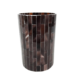 Support votif en verre décoratif pour dessus de table intérieur porte-bougie en mosaïque gris clair et support pour la maison, les hôtels et la décoration de mariage - Product Image 4