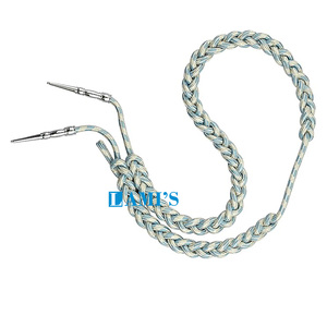 Venta al por mayor Aiguillette negro con punta dorada mejor calidad Aiguillette vestido cordón puntas para uniformes - Product Image 6