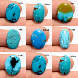<b>Top</b> Quality Natural Tibetan Turquoise Gemstone Cabochon Designer Tibetan Turquoise Gems Jewelry Making Supply Healing <b>Crystals</b> - Product Image 2