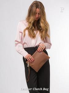 กระเป๋าคลัทช์หนังหรูหราพร้อมที่ปิดซิปและกระดุมตกแต่งทันสมัยสิ่งของสำคัญและทันสมัย - Product Image 2