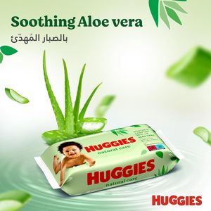 Lingettes pour bébé Soins naturels à l'aloe vera Lingettes Huggies 56 pièces Enfants - Product Image 2