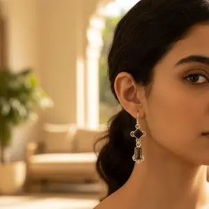 Boucles d'oreilles pendantes en argent 925 plaqué or avec perle et diamant pour femmes, cadeaux de mariage et de fête - Product Image 3