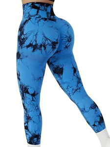 <b>Tights</b> Women Tie Dye Leggings High Waist Lifts Butt Tummy Control Push Up Seamless Yoga pants Ladies Workout Gym Clothing - Product Image 3