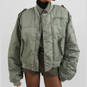 Veste bomber pour femme OEM, tendance et confortable, collection hiver, tendance, vestes OEM à prix avantageux, 2026 - Product Image 1