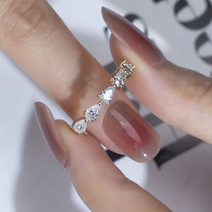 925 Silver <b>Gold</b> Plated Half Eternity Brilliant Cut Moissanite <b>Vintage</b> Wedding Band Engagement <b>Ring</b> for Certified - Product Image 2