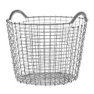 Ensemble de deux paniers à linge arrondis en fer panier sur pied pour la maison hôtel Restaurant enfants jouets ménage stockage - Product Image 3