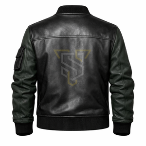 Chaqueta de Cuero para Hombre SANDRA TRADERS con Logotipo Personalizado, Estilo Urbano, Cuello Alto, Cierre de Cremallera, Transpirable, Lavada, Corte Regular - Product Image 2