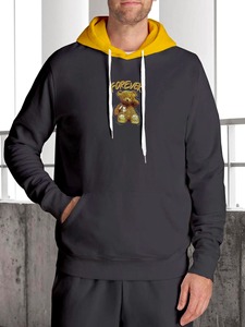 Vente en gros 100% sweat-shirt à capuche surdimensionné en molleton de coton pour hommes sweat-shirt Streetwear lourd de couleur unie - Product Image 4