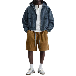 แจ็กเก็ตมีฮู้ดสไตล์สตรีทสำหรับผู้ชายผ้าฝ้าย100% ปักลายล้างหิมะ - Product Image 4