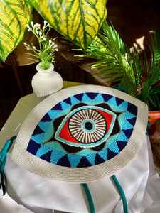 Sac à main perlé Evil Eye fait à la main Boho pochette de protection et sac à bandoulière, bonne chance Mal de Ojo accessoire de soirée | - Product Image 4