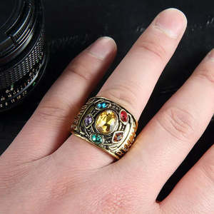 Thanos' Power Ring Stylish <b>Rose</b> Gold Plated Stainless Steel Fashionable Inlay Ring with Gemstones of <b>Infinity</b> Gift - Product Image 2
