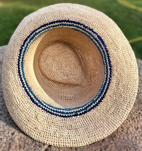 MADAGASCAR CHAPEAU FEDORA EN PAILLE POUR HOMME CROCHET RAFFIA FAIT MAIN - Product Image 3