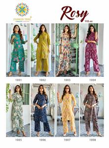 Ensemble coordonné en rayonne d'été exclusif pour femmes vêtements indiens pakistanais imprimés à décharge à séchage rapide pour les fêtes en stock en gros - Product Image 6