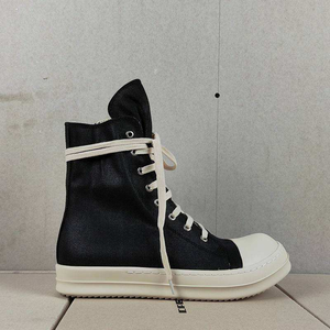 Zapatillas de Skateboarding de Diseño para Hombre, de Caña Alta con Cordones, Botines Casuales de Lujo para Pareja, de Cuero Genuino Negro, Modernos para Mujer - Product Image 3