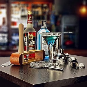 ชุดเครื่องมือบาร์สแตนเลสพร้อมขาตั้งไม้อุปกรณ์บาร์สำหรับบาร์ร้อน - Product Image 2