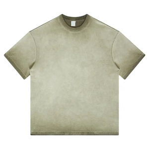 Nueva llegada personalizada de los hombres de lavado ácido camiseta elegante de algodón con diseño liso de manga corta de tamaño personalizado logotipo al por mayor OEM - Product Image 6