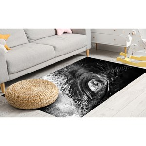 Black And White Surf <b>Rugs</b>, Accent <b>Rugs</b>, Wave <b>Rugs</b>, Custom <b>Rugs</b>, Printed <b>Rug</b>,With Pile Soft <b>Rug</b> - Product Image 3