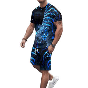 2025 último traje de jogging de verano informal para hombre de alta calidad conjunto de 2 piezas con pantalones cortos - Product Image 1