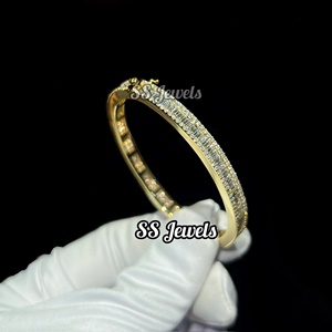 กำไลข้อมือเพชร VVS Moissanite กำไลข้อมือ925เงินและทองคำสีเหลือง10K กำไลเพชร unisex