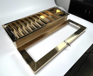 Caja de Lujo para Fichas de Póker de Titanio Dorado de Doble Capa y 15 Filas con Rejillas Cuadradas para Placas y Billetes, con Cerradura - Product Image 3