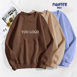 Sweat à capuche à col rond brodé de haute qualité sweat-shirt pour homme unisexe Logo personnalisé 100% coton sweat-shirt à col rond vierge Vintage - Product Image 3