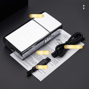 Afeitadora Eléctrica Inalámbrica Recargable para Hombre, Doble Cuchilla, Resistente al Agua, Carcasa Metálica, Máquina para Afeitar Barba y Vello Facial, IPX7 - Product Image 4