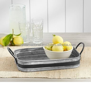Art Deco <b>Silver</b> Round Serving Trays Set for Outdoor Use Durable Eco-Friendly <b>Wall</b> Mount Storage Trays - Product Image 2