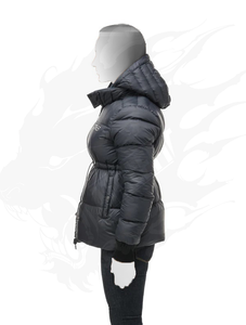 Chaqueta de burbujas acolchada Athlefit para mujer, ropa informal de invierno con logotipo personalizado, servicio OEM, chaqueta acolchada acabada a la moda - Product Image 3