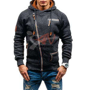 Sudadera con capucha de alta calidad para hombre, con logotipo personalizado y cremallera lateral, Flexible, venta al por mayor - Product Image 1