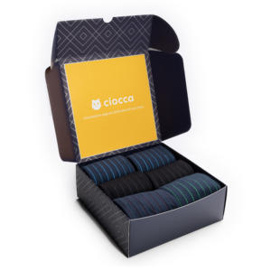 Calzini Classici a Costine da Uomo in Cotone Caldo, Confezione Regalo da 6 Paia, Stile Quotidiano, Taglia Unica, Logo Stampato Digitalmente sul Fondo - Product Image 2