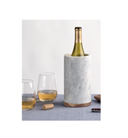 Refroidisseur de vin en marbre de haute qualité conserve la couleur du marbre et double paroi pour l'artisanat indien couleur blanche