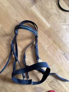 Cuero negro Cob Tamaño Espirit Cob Tamaño Brida Costura Cuero genuino Caballo Brida Fabricante Lujo - Product Image 5