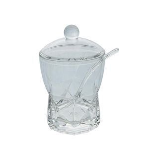 Sucrier acrylique clair avec couvercle et cuillère - Product Image 2