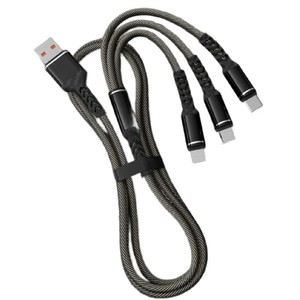 New vải 5A 4ft nhanh phí nylon bện <span class=keywords><strong>USB</strong></span> <span class=keywords><strong>C</strong></span> <span class=keywords><strong>C</strong></span>áp dữ liệu đầy đủ đồng 3 trong 1 đa-sạ<span class=keywords><strong>c</strong></span> cho iPhones Androids máy in vv - Product Image 3
