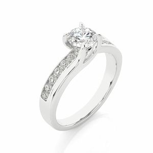 Round Cut Prong <b>Set</b> Diamond Engagement <b>Ring</b> For <b>Women</b> - Product Image 3