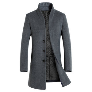 Manteau trench en laine pour homme, coupe ajustée, de haute qualité, décontracté, long, avec décoration boutonnée, imperméable - Product Image 1