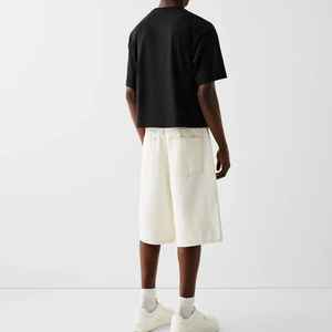 Haute qualité chemises lourdes graphique Boxy coupe recadrée t-shirt hommes T-shirts décontracté surdimensionné t-shirt blanc personnalisé t-shirt pour hommes - Product Image 3