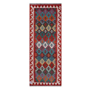 Alfombra Kilim de Maimana, Afganistán, 190 x 73 cm, Alfombras y Juegos de Alfombras - Product Image 1