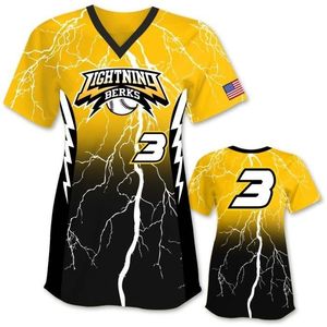 Uniformes de softbol sublimados directos de fábrica Camisetas y pantalones de lanzamiento rápido personalizados para mujeres sin pedido mínimo - Product Image 3