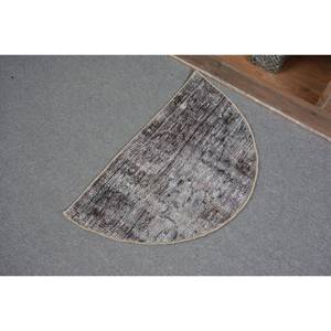 Modern Gray Vintage Turkish Rug 2.5 X 1.5 ft Handmade Wool Patchwork Design for Entryway Large Rectangle Shape 10mm Latex - Product Image 4
