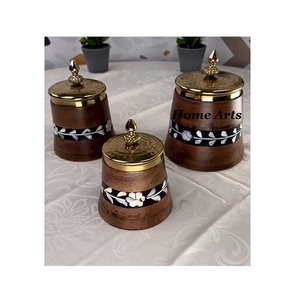 Aluminum And Wood Nuts Server Customized Size Round Shape Chocolates Server From Manufacturer In India - Product Image 3
