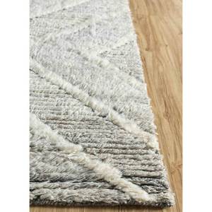 Zuri Hand Knotted Wool <b>Rugs</b> Grey & Black Geometric Abstract <b>Boho</b> Style for Home Living Room or Hallway-PKWL-744 - Product Image 4