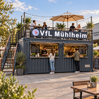 Nouvelle utilisation commerciale européenne 20ft Container Bar Design Préfabriqué Coffee Shop Modules Container Kitchen